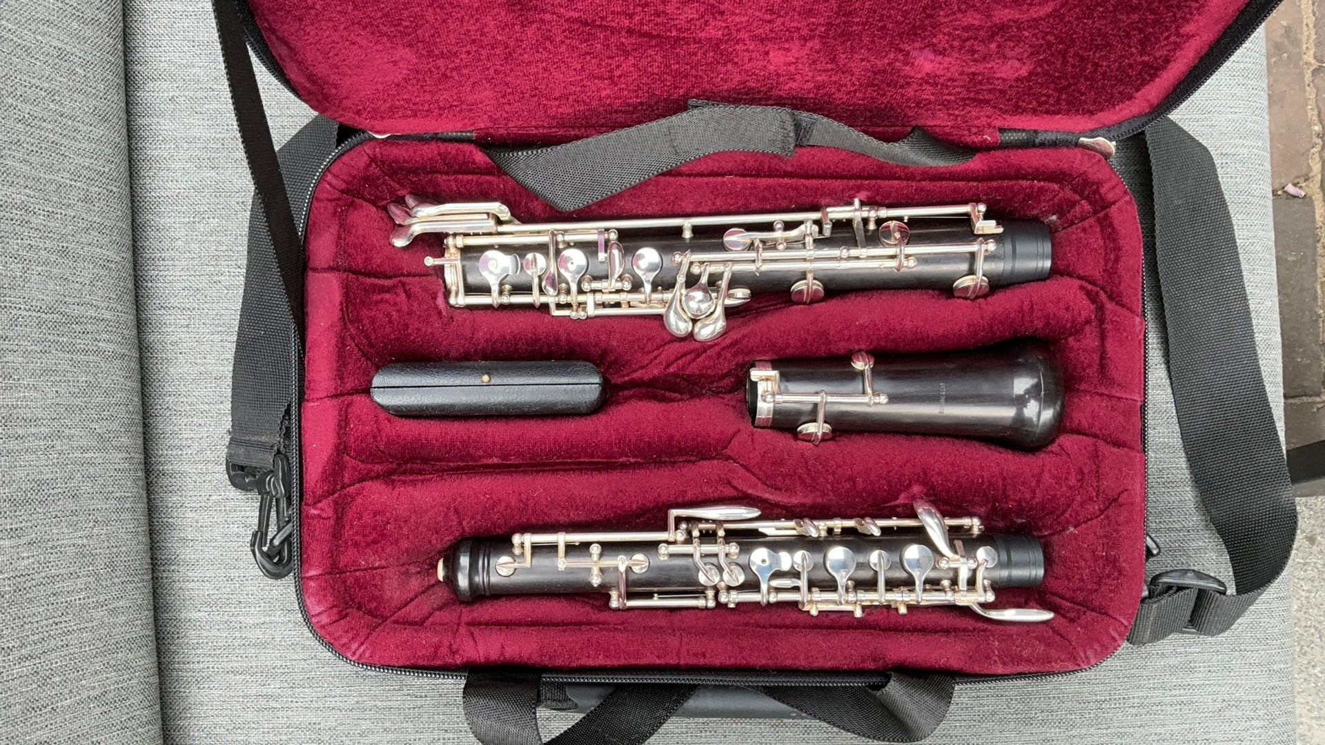 Bulgheroni hobo, Muziek en Instrumenten, Blaasinstrumenten | Hobo's, Ophalen, Gebruikt, Met koffer