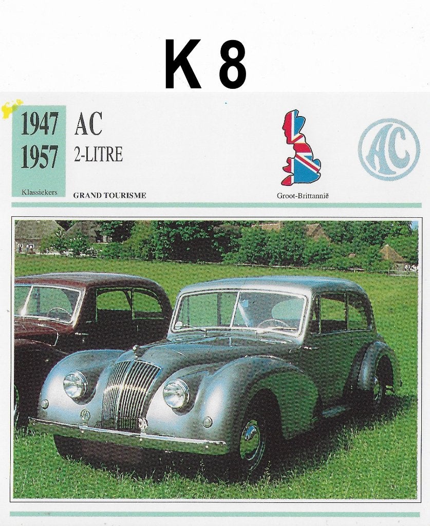 C265 autokaart K8 -- ac 2 litre ( 1947 - 1957 ), Ophalen of Verzenden, Zo goed als nieuw, Auto's