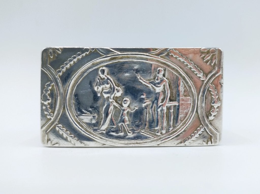 Zilveren snuifdoos, Bijbelse voorstelling, Amsterdam, 1806, Verzenden, Zilver