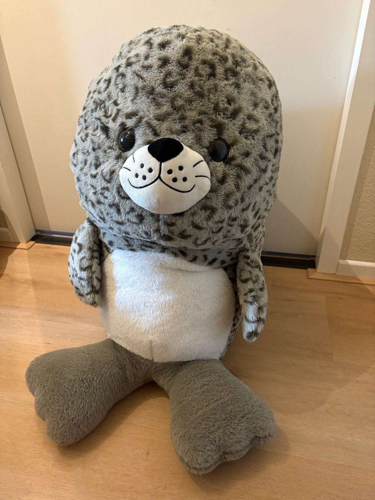 Grote zeehond knuffel - zo goed als nieuw, Overige typen, Grijs, Ophalen of Verzenden, Zo goed als nieuw