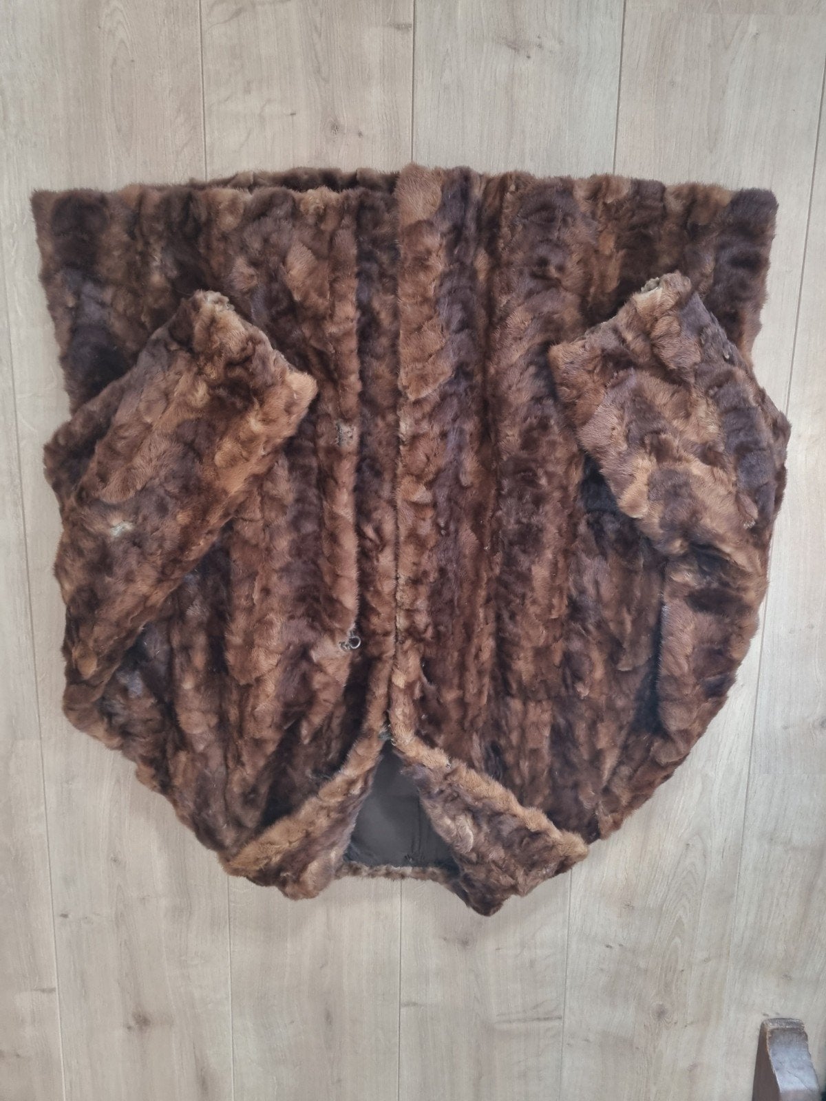 Vintage 50er jaren bruine jas, maat 42/44, erg warm, Bruin, Ophalen of Verzenden, Gedragen, Maat 42/44 (L)