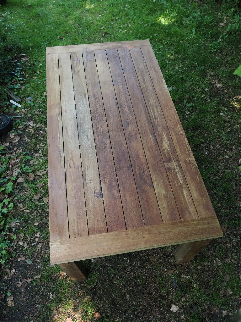 zware teakhouten tuintafel, 100x200 cm, Tuin en Terras, Ophalen, Nieuw, Rechthoekig, Hout