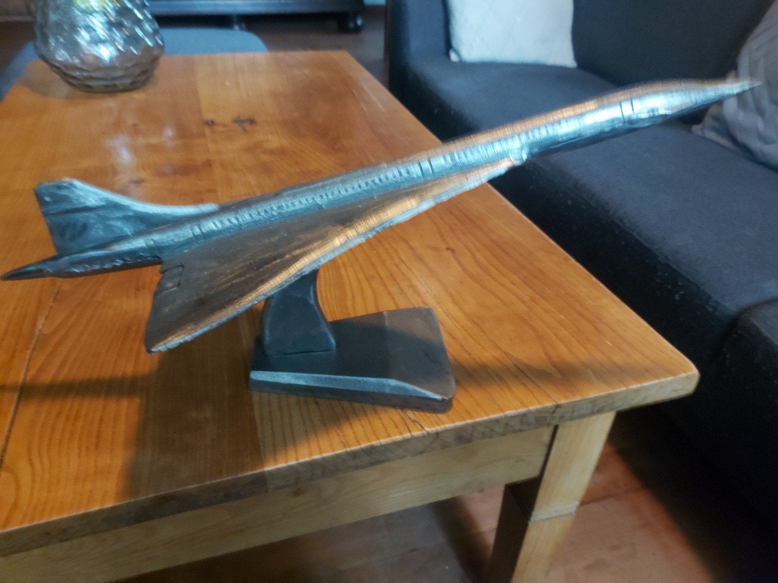 Concorde Schaalmodel - Zilverkleurig Vliegtuig 62x26x 27 cm, Verzamelen, Luchtvaart en Vliegtuigspotten, Ophalen of Verzenden