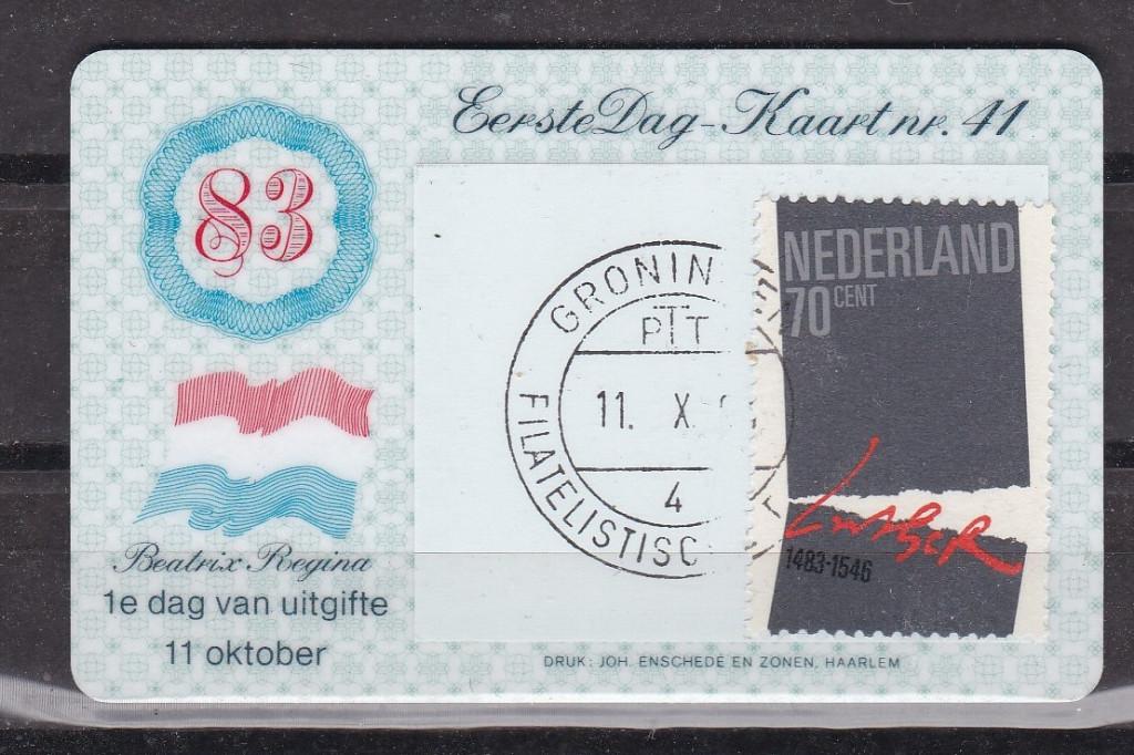 Nederland Eerste Dag Kaartjes EDK nr. 41, Ophalen of Verzenden, Onbeschreven, Nederland