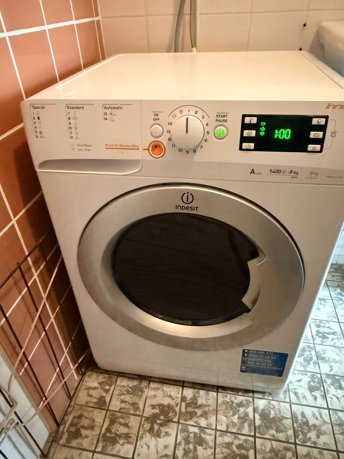 Indesit Innex was-/droogcombinatie