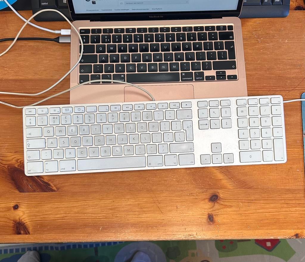 Origineel Apple toetsenbord+Muis - Wit,Bedraad (Model A1152), Ophalen of Verzenden, Gebruikt, Bedraad, Toetsenbord en muis-set