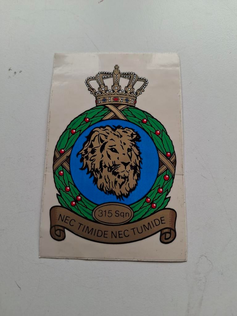 Sticker 315 sqn, Ophalen of Verzenden, Luchtmacht, Nederland, Embleem of Badge