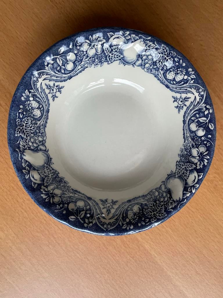 Vintage schaaltje blauw fruitdecor Myott, Ophalen of Verzenden