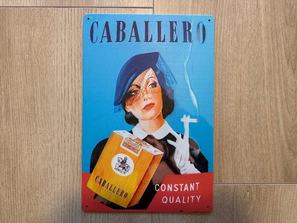 Reclamebord Caballero Cigarettes 20x30, Ophalen of Verzenden, Zo goed als nieuw, Reclamebord