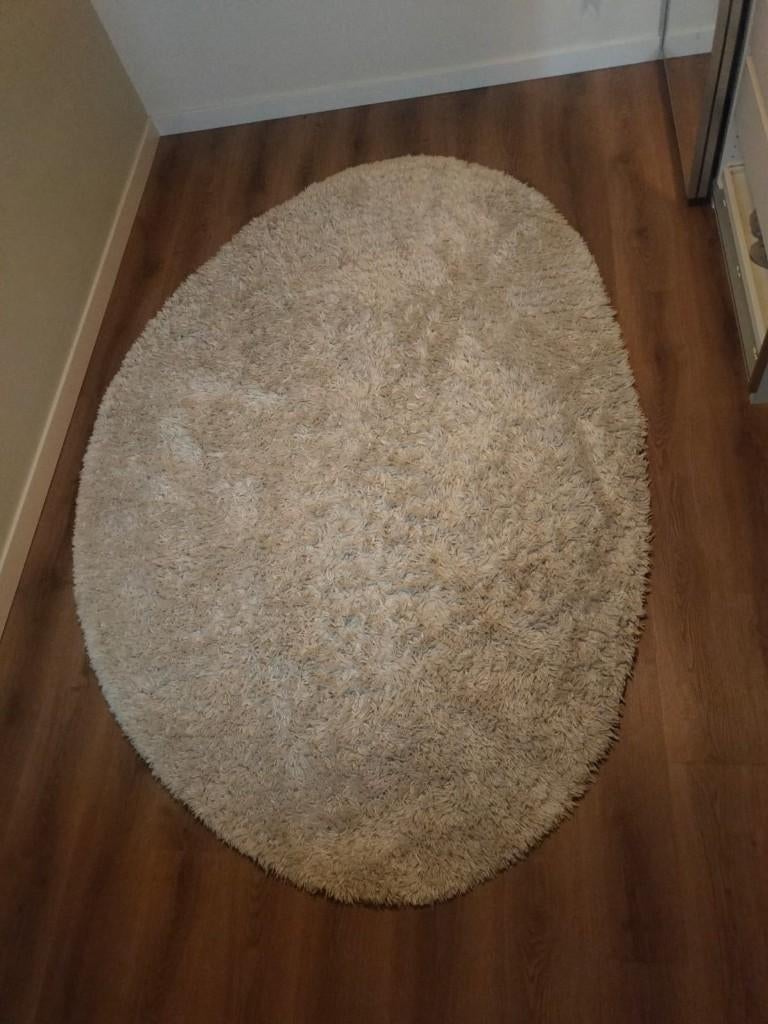 Oval tapijt beige 235 cm x 160 cm voor kinderkamers, Ophalen, Beige, 150 tot 200 cm, 200 cm of meer