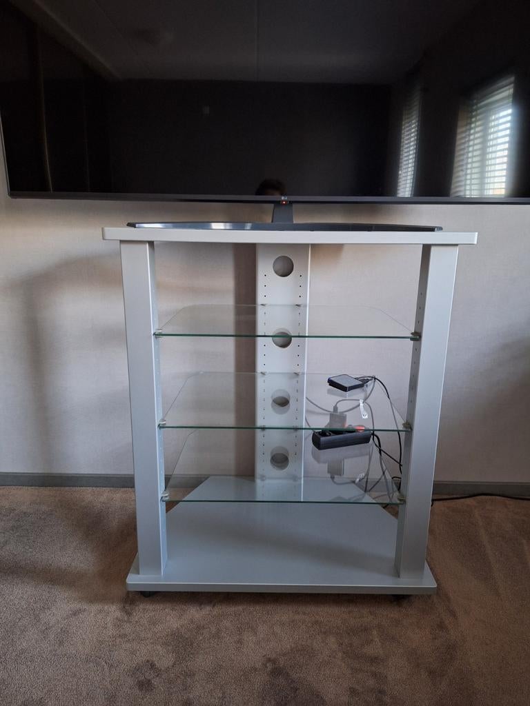 Tv/ audiomeubel, Ophalen, 50 tot 100 cm, Glas, Minder dan 100 cm