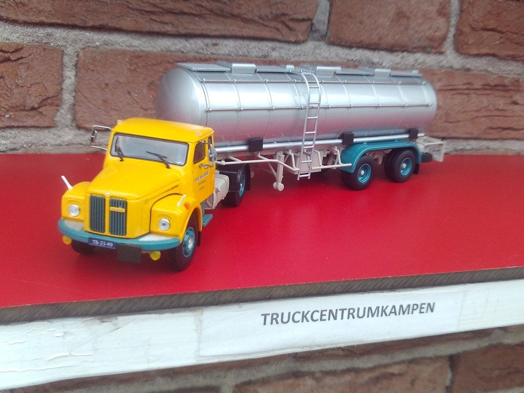 Tekno  Scania  Vabis  met   Tankoplegger  van  De  Rijke., Hobby en Vrije tijd, Modelauto's | 1:50, Ophalen of Verzenden, Nieuw