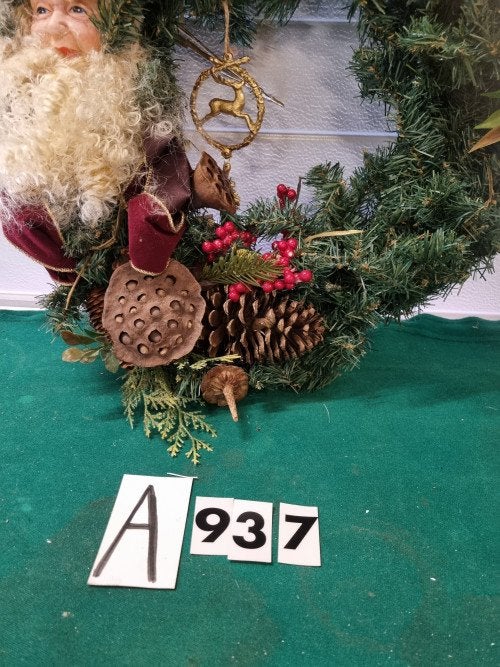 kerstkrans met decoratie en kerstman [a937], Ophalen of Verzenden, 'T Olde Gre-j, Info@toldegrej.nl, Endepoelstraat 20f Didam