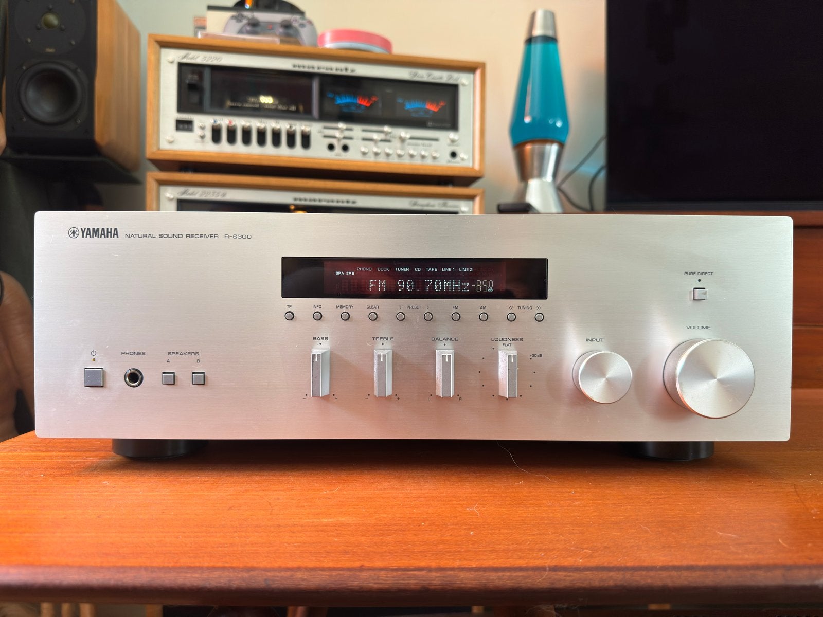 Yamaha R-S300 Natural Sound Receiver - Zilver, Audio, Tv en Foto, Versterkers en Receivers, Yamaha, Ophalen of Verzenden, Zo goed als nieuw