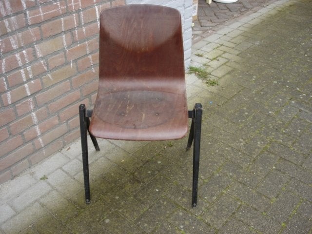 Vintage S22 [1x]en S19[1x] schoolstoelen van Galvanitas, Ophalen, Gebruikt, Twee, Bruin
