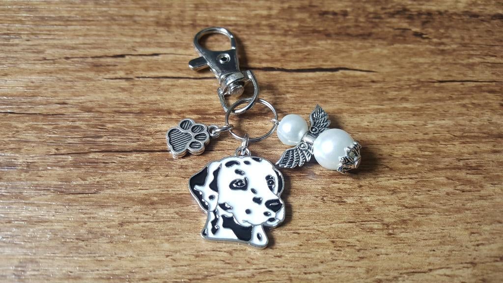 Tashanger Sleutelhanger Dalmatiër emaille guardian angel, Verzenden, Nieuw, Overige kleuren, Handtas