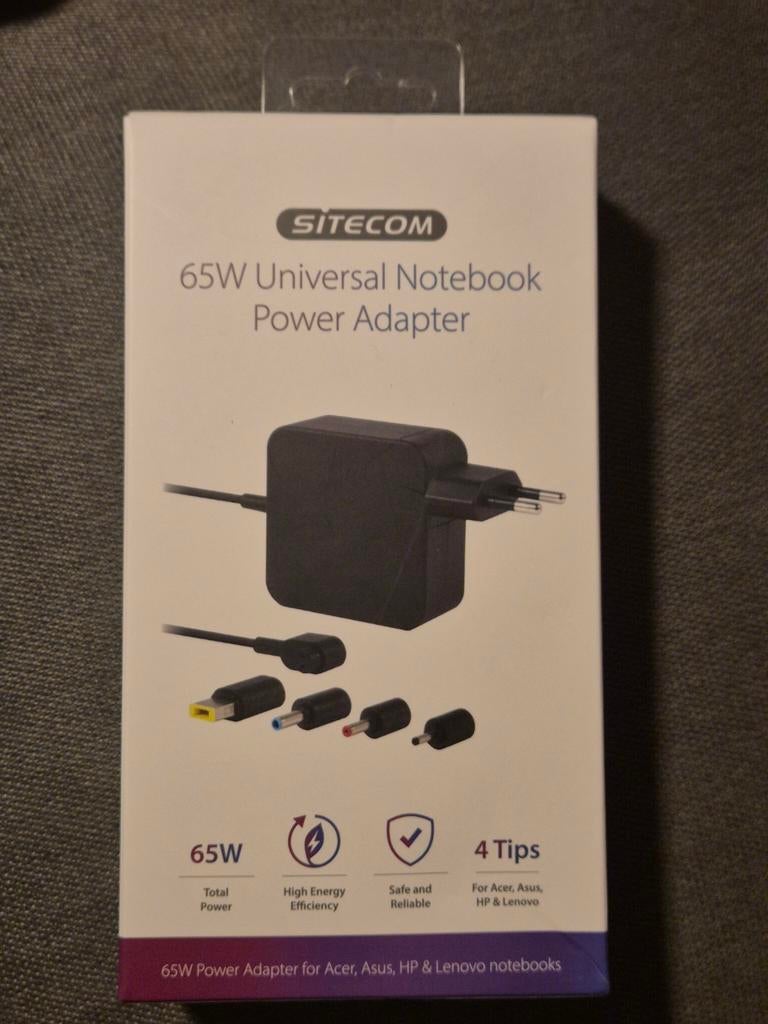 Sitecom Universal Adapter 65W, Verzenden, Nieuw, HP