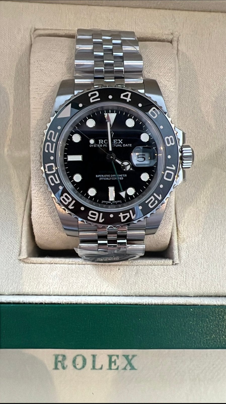Rolex GMT 2 black bezel nieuw, Staal, Nieuw, Ophalen of Verzenden, Rolex