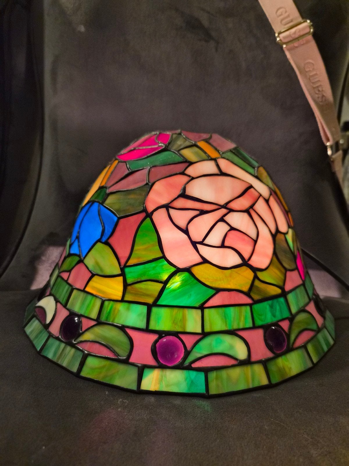 Unieke Tiffany-Stijl Wandlamp (Glas-in-Lood), Ophalen of Verzenden, Zo goed als nieuw, Glas