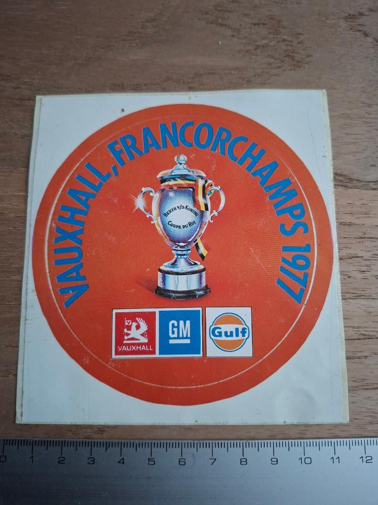 Sticker vauxhall francorchamps 1977, Verzamelen, Ophalen of Verzenden, Zo goed als nieuw, Auto of Motor