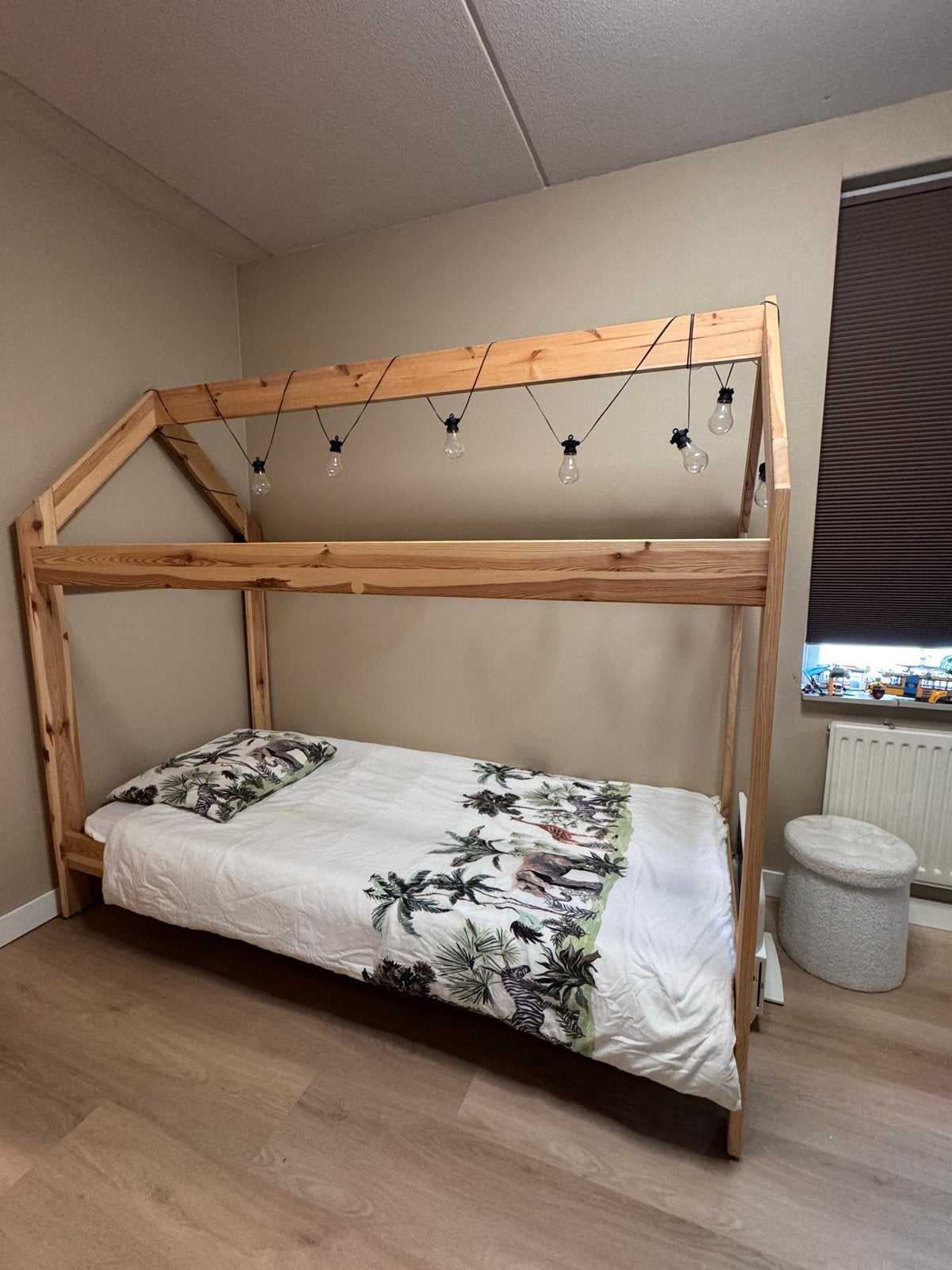 Huisjesbed "Lief" Rockwood 90x200 met lattenbodem, Ophalen, 90 cm, Eenpersoons, Wit