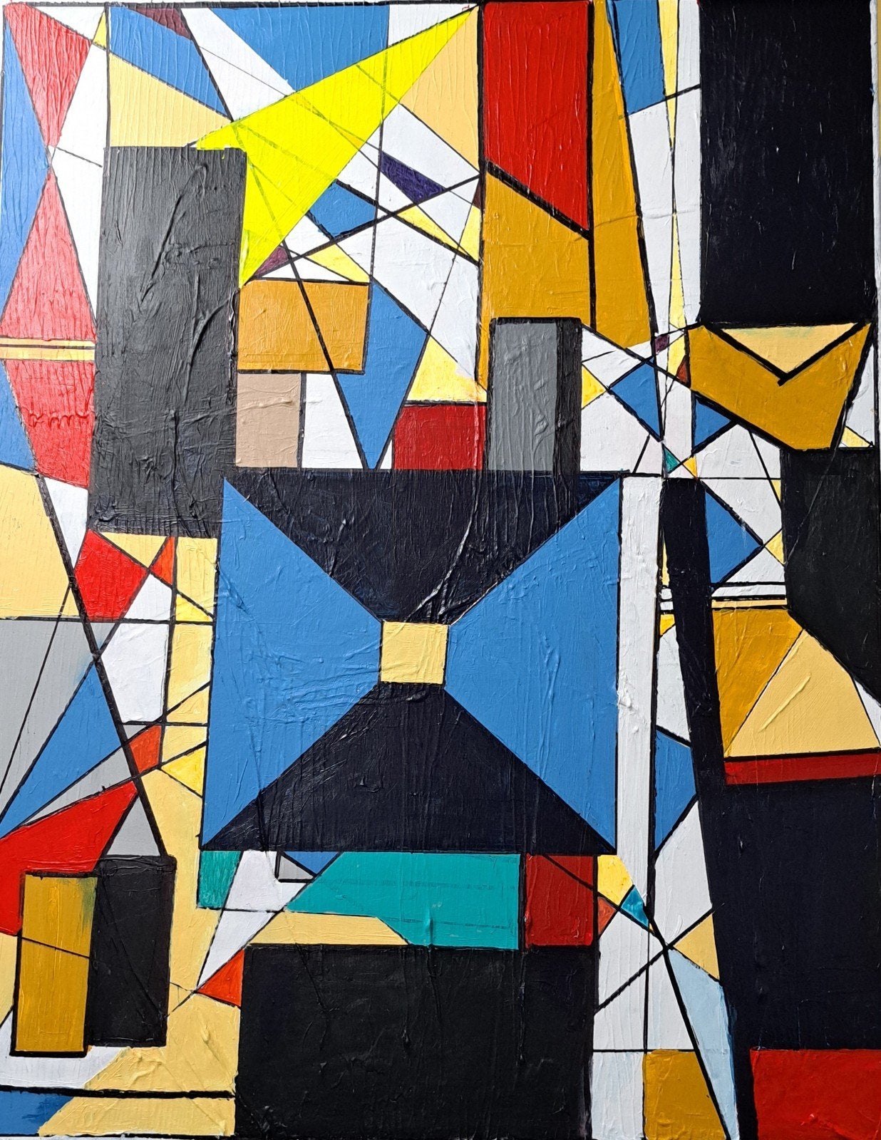 Abstract Kunstwerk: Levendige Geometrische Compositie, Ophalen