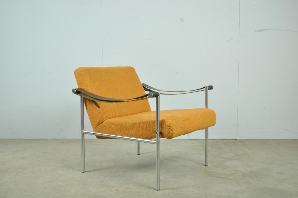 Vintage SPECTRUM sling fauteuil SZ08, Martin Visser, 1960, Modern vintage, Gebruikt, Leer, 75 tot 100 cm