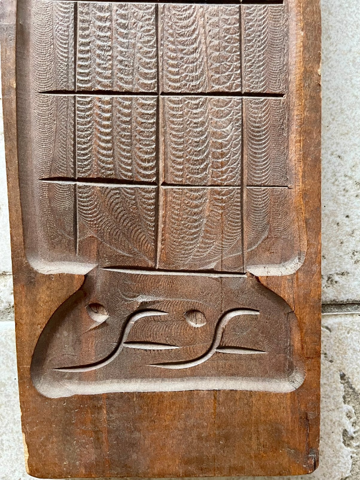 Antieke handgesneden speculaasplank 70 cm | grote koekplank, Ophalen of Verzenden