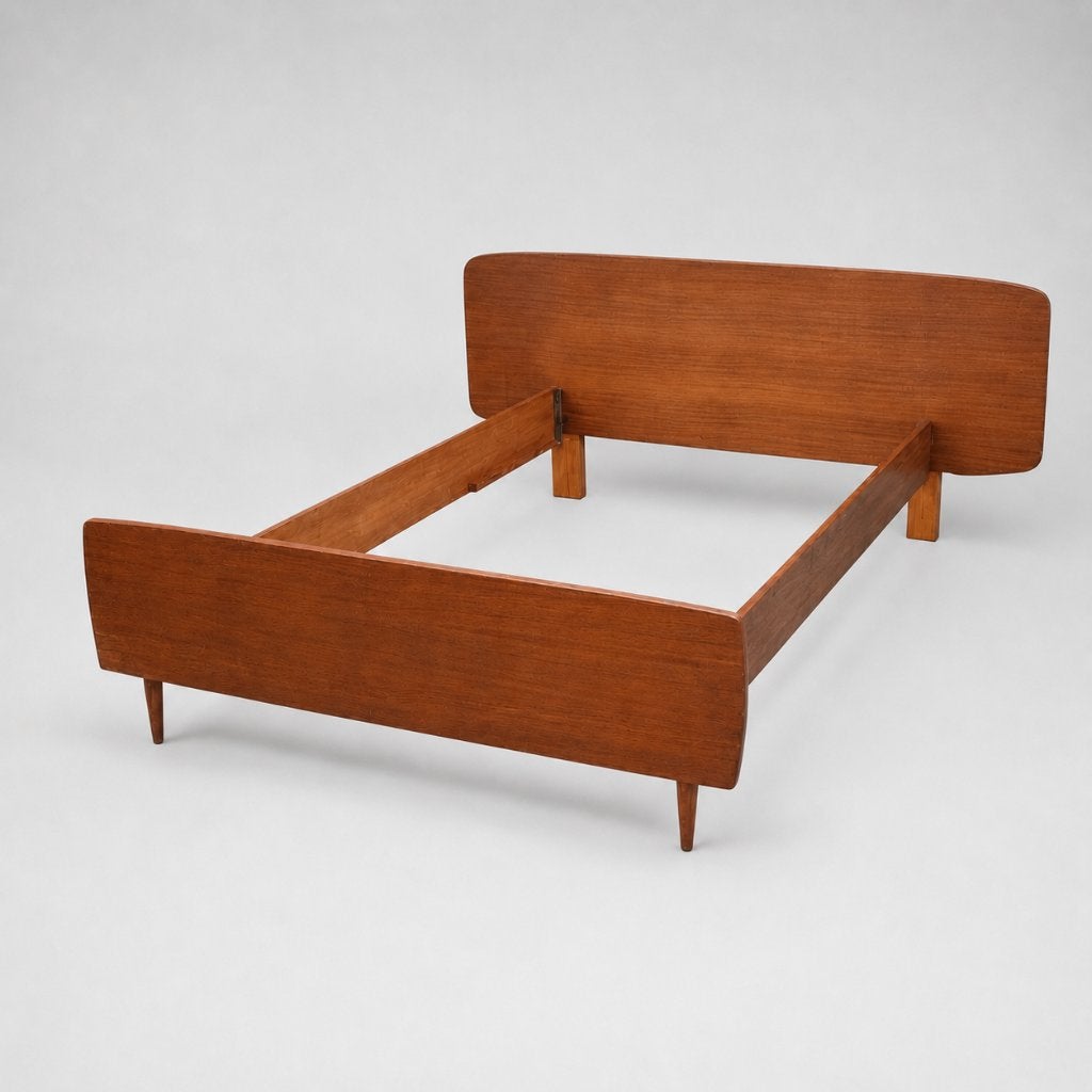 Vintage design bed bedombouw jaren '60 '70 retro, Huis en Inrichting, Slaapkamer | Bedden, Gebruikt, Eenpersoons, Verzenden, 140 cm