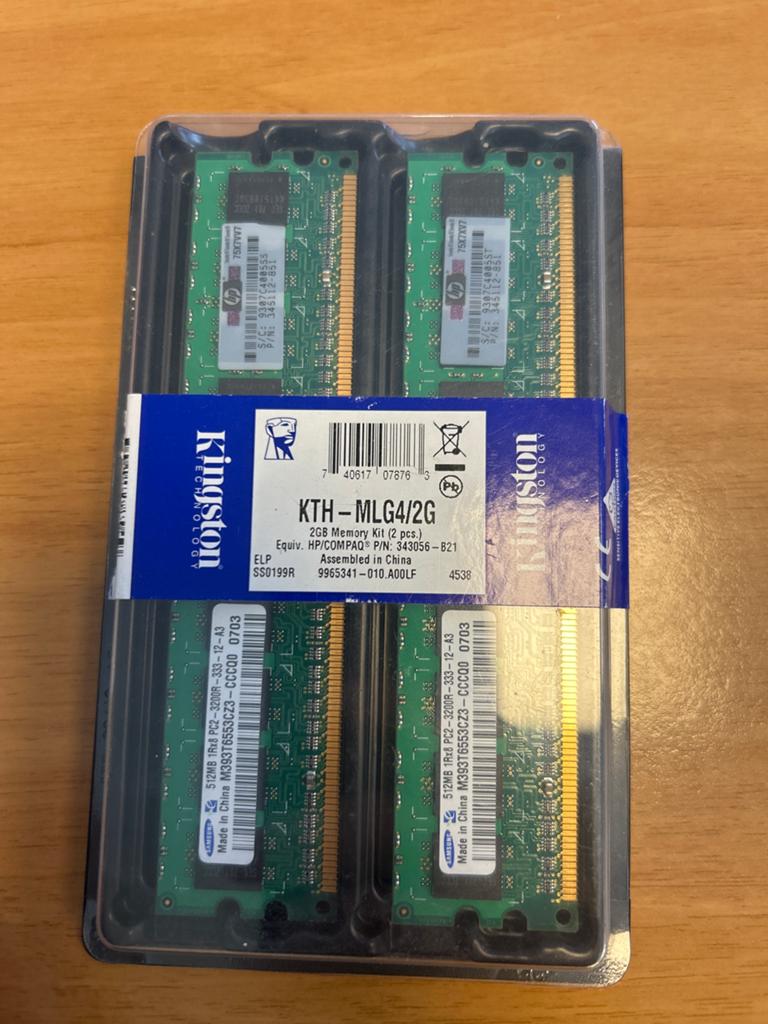 Kingston KTH-MLG4/2G 2GB (2x1GB) DDR2 RAM Geheugen Kit, Server, Ophalen of Verzenden, Zo goed als nieuw, DDR2