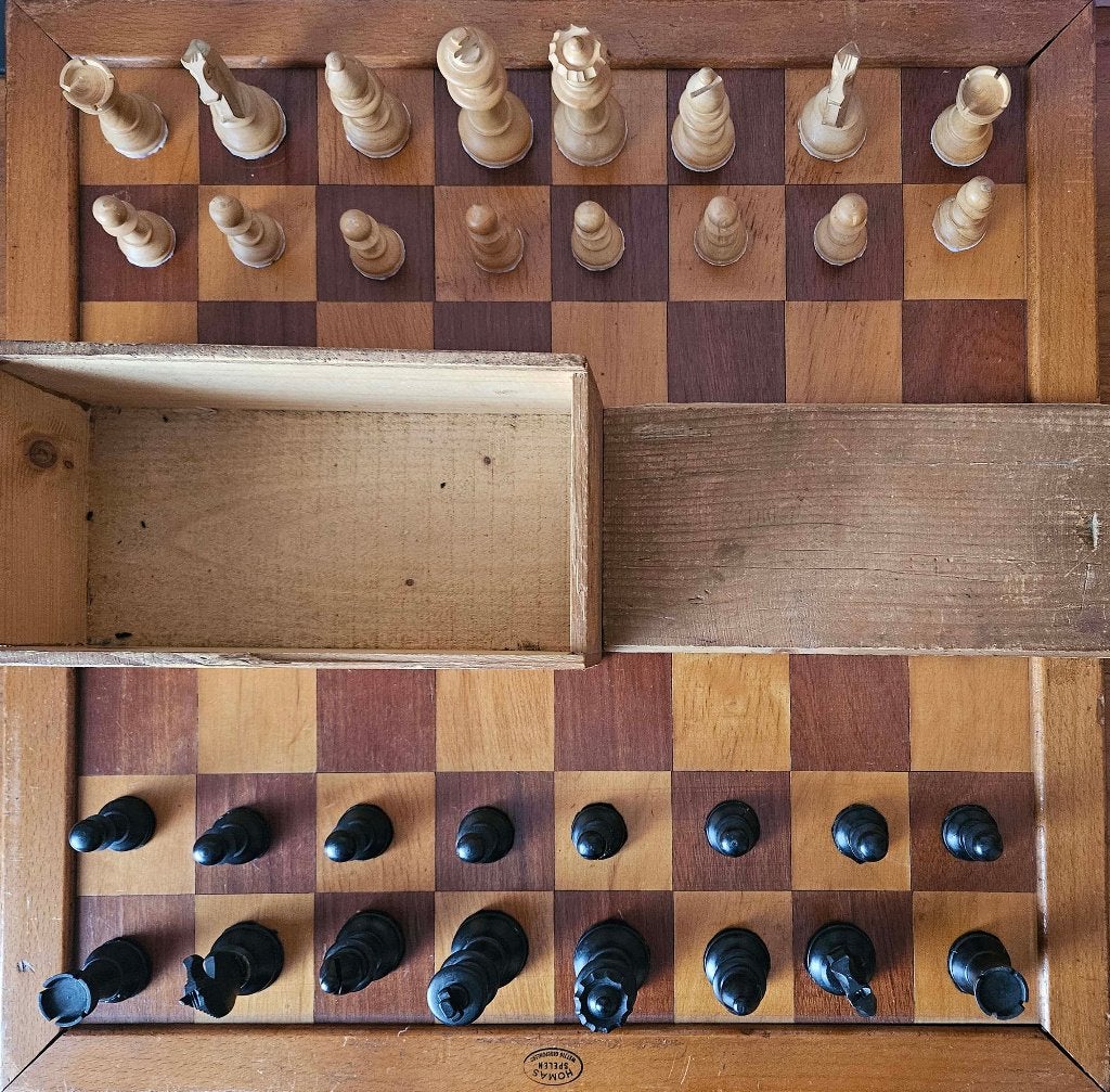 Schaakstukken van hout zonder schaakbord, Een of twee spelers, Ophalen of Verzenden, Gebruikt