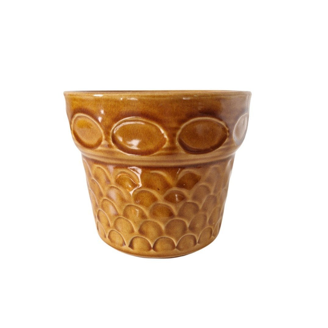 Jasba okergele vintage bloempot west germany keramirke pot, Ophalen of Verzenden, Huis en Inrichting