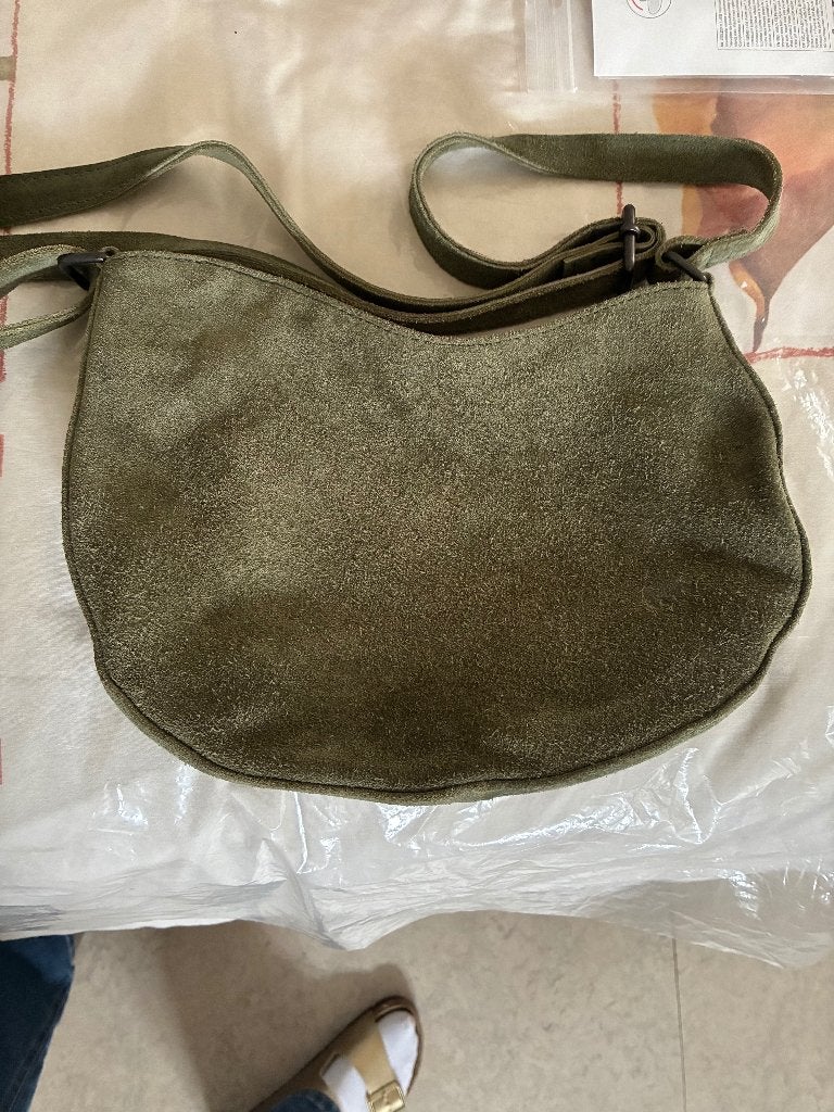 groen suede tasje Bear Design zgan, Ophalen of Verzenden, Zo goed als nieuw, Groen, Schoudertasje