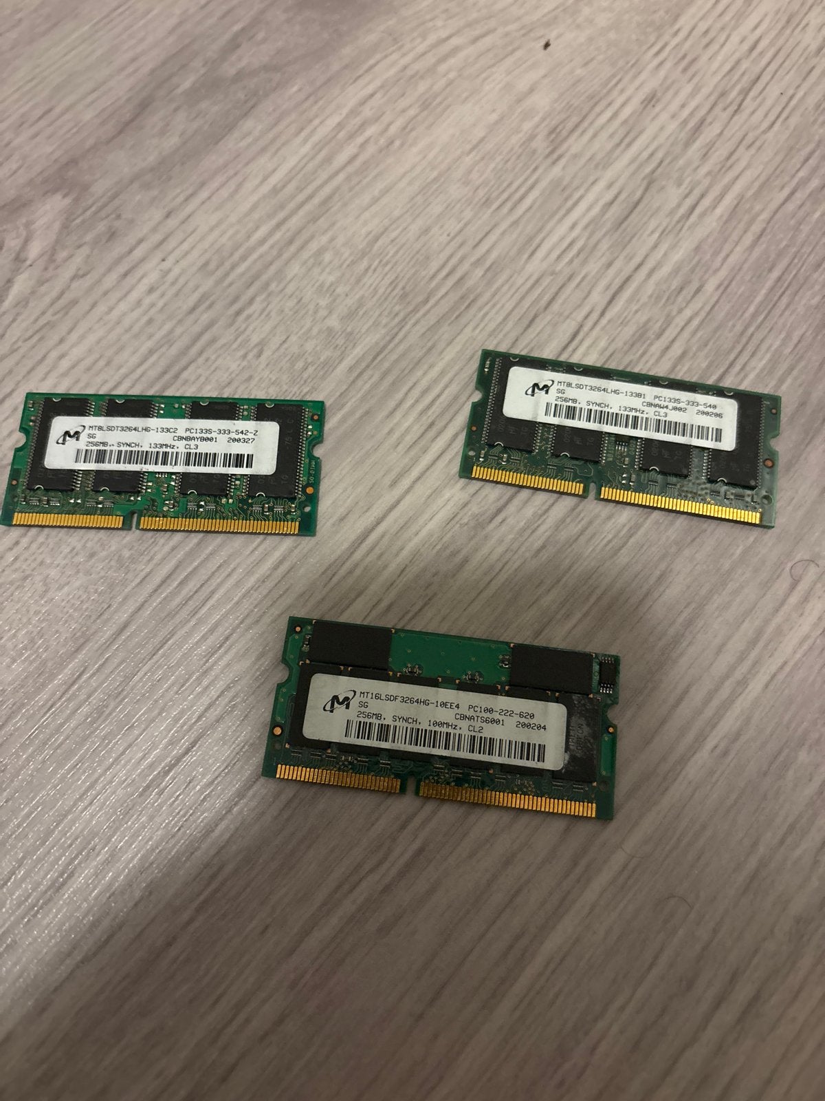 3x 256MB PC133S/PC100 SDRAM Geheugenmodules, Ophalen, Gebruikt, Overige soorten, Laptop