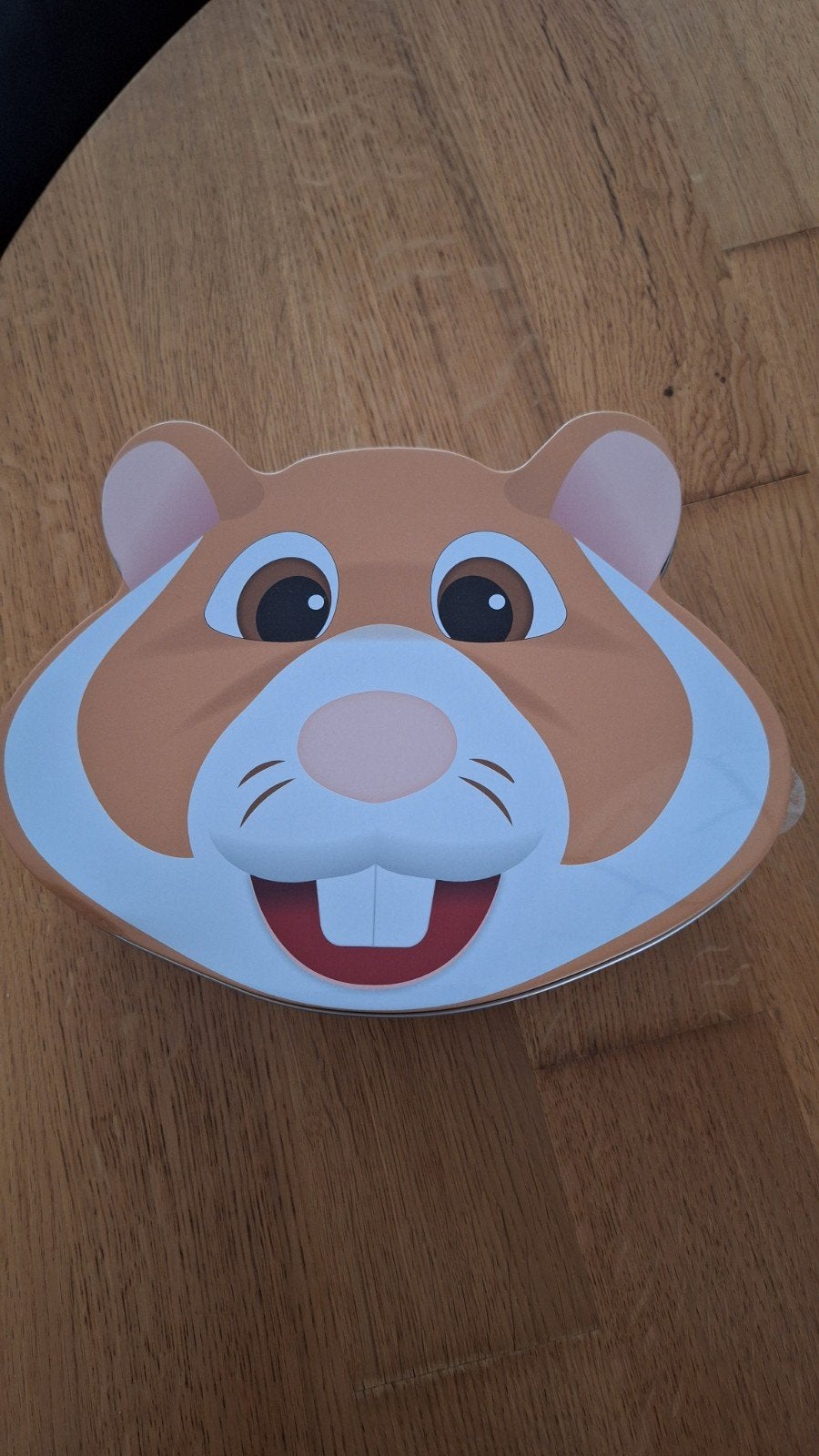 Leuk koekblik in de vorm van een hamsterkop, Nieuw, Ophalen of Verzenden, Voorraadpot, Metaal
