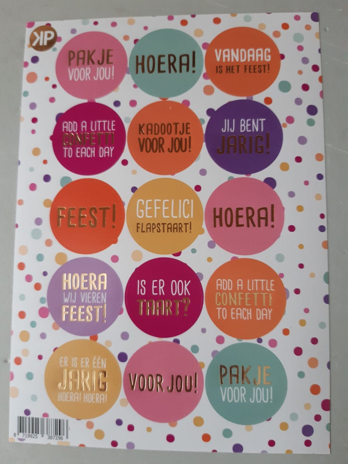 5 stickervellen feest!, Ophalen of Verzenden