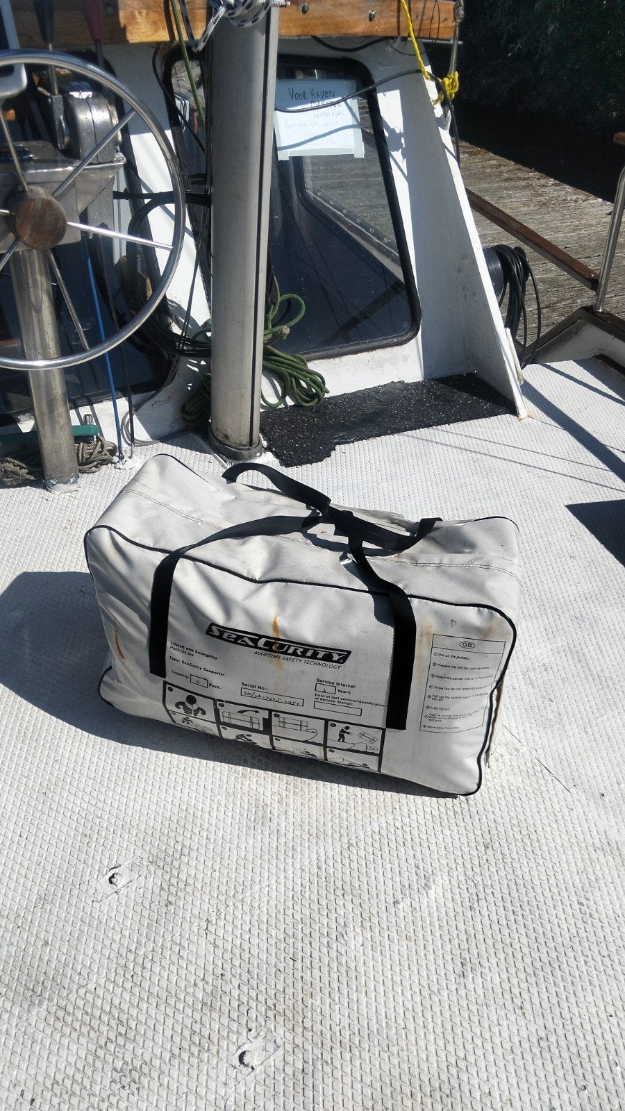 Seacurity Reddingsvlot 4-pers met 24-uurs overlevingspakk, Ophalen of Verzenden, Zo goed als nieuw, Overige typen