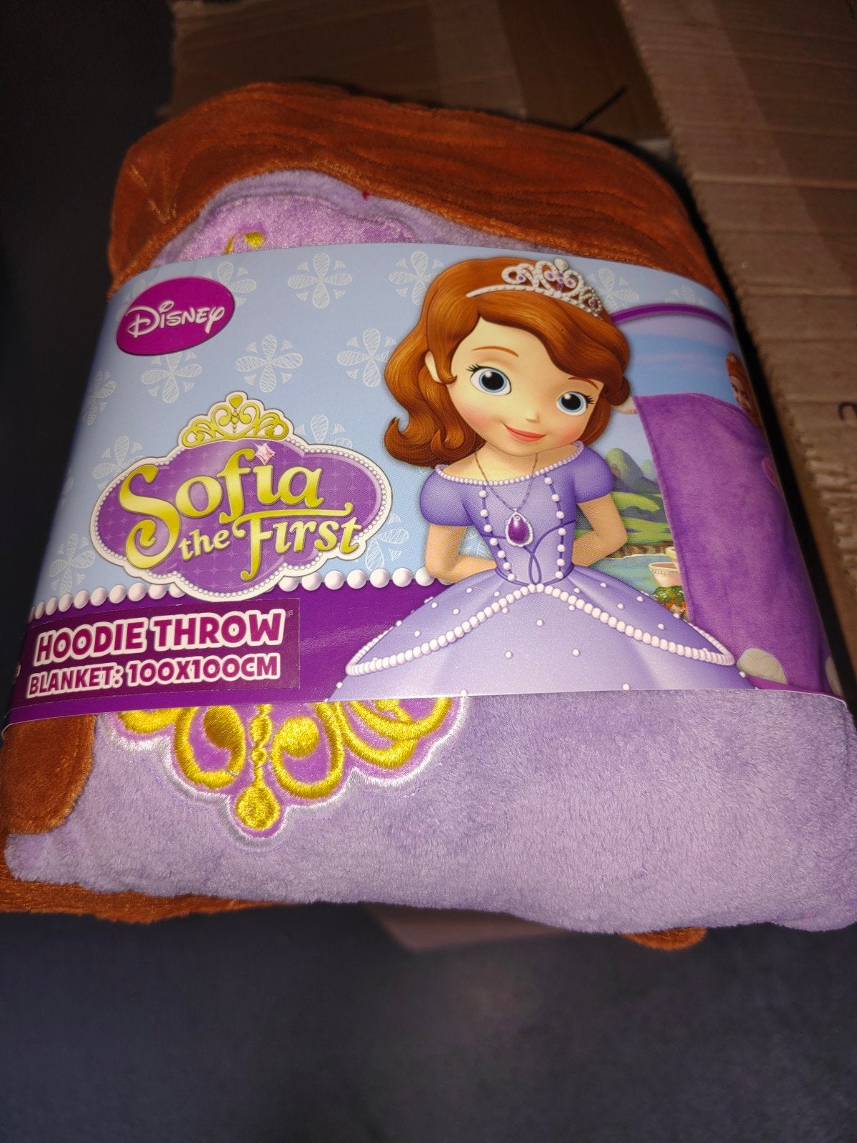 Disney Sofia het Eerste Hoodie Deken 100x100cm, Overige merken, Nieuw, Ophalen of Verzenden, Deken of Dekbed