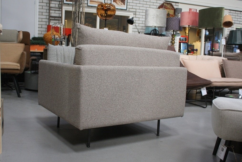 2 x luxe fauteuil loveseat JAZZ Jess design stof beige zand, Huis en Inrichting, Ophalen, 75 tot 100 cm, Zo goed als nieuw, 100 tot 125 cm