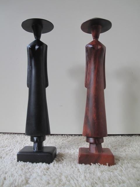 Twee houten beeldjes uit Vietnam, Huis en Inrichting, Hout, Gebruikt, Ophalen of Verzenden, Oosters