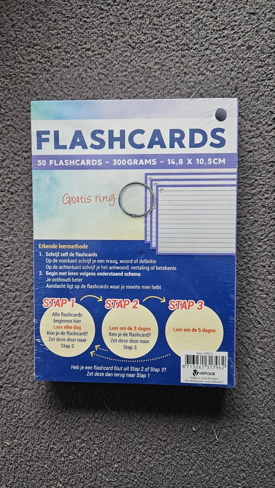 Flashcards 50 stuks met ring - Nieuw, Ophalen of Verzenden, Nieuw, Overige niveaus