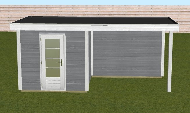 Showmodel overkapping met berging 540x250cm NU €1250,00, Ophalen, Tuinhuis, Zonder ramen, 500 cm of meer