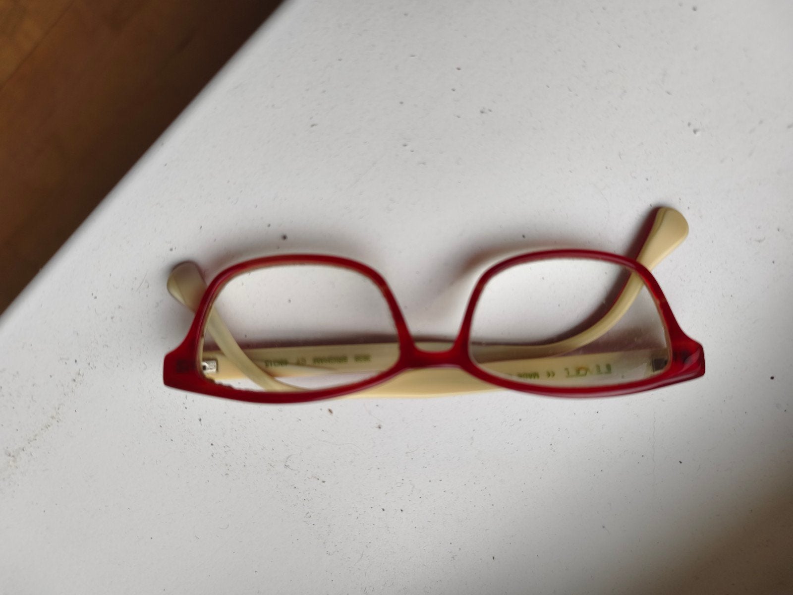 Bevel Brilmontuur Rood/Beige - Made in Japan, Overige merken, Gebruikt, Ophalen of Verzenden, Rood