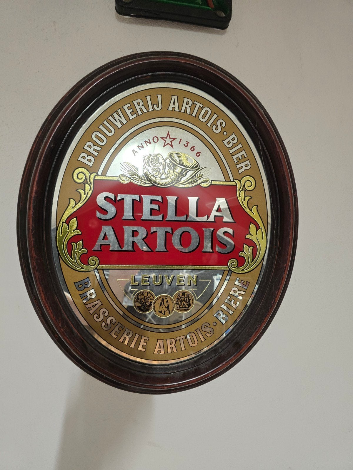 Antieke Stella Artois Promotie Spiegel - Origineel Stuk, Ophalen of Verzenden, Reclamebord, Plaat of Schild, Stella Artois