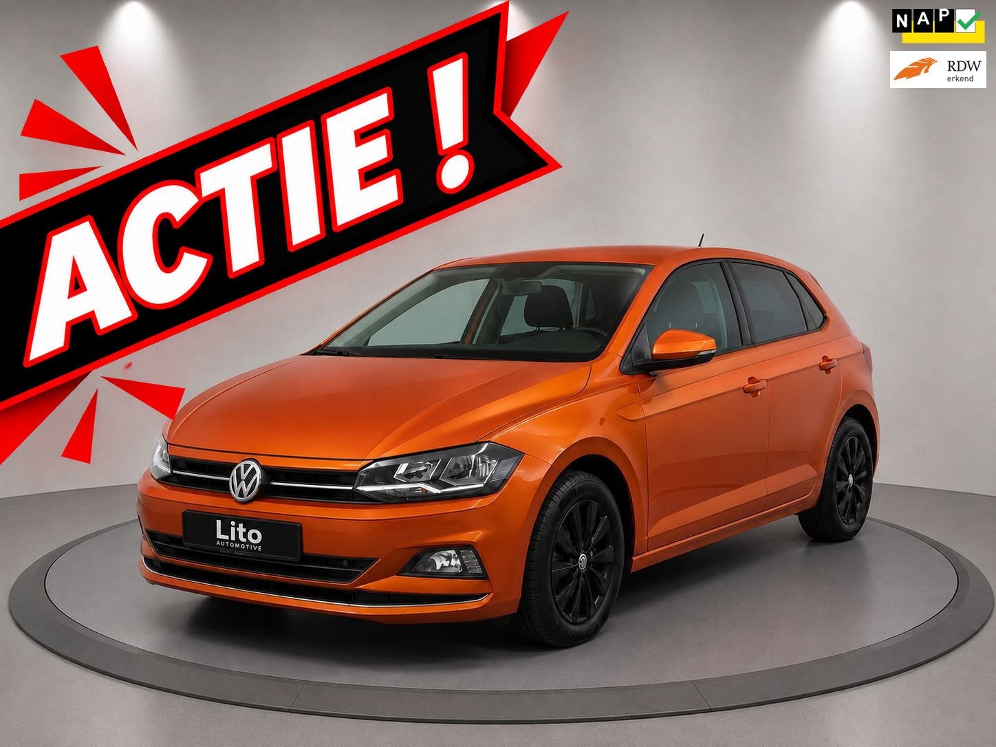 Volkswagen Polo 1.0 TSI Highline|ORANGE|HIGHLINE|VIRITUEEL|A, Auto's, Gebruikt, Euro 6, 49 €/maand, Origineel Nederlands