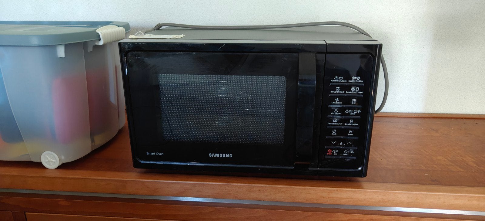 Samsung MC28H5015AK Combi Magnetron - Zwart, Combimagnetron, Gebruikt, Ophalen of Verzenden, Draaiplateau