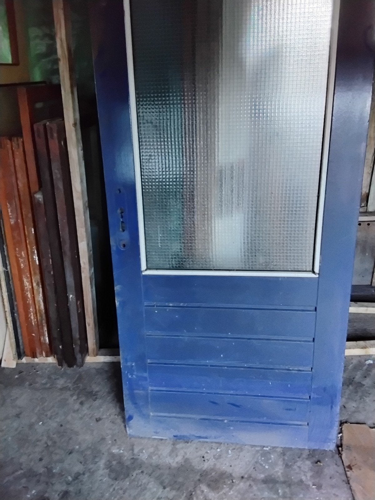 Buitendeur 93x211,5 cm met glas, Ophalen, Gebruikt, 80 tot 100 cm, Buitendeur