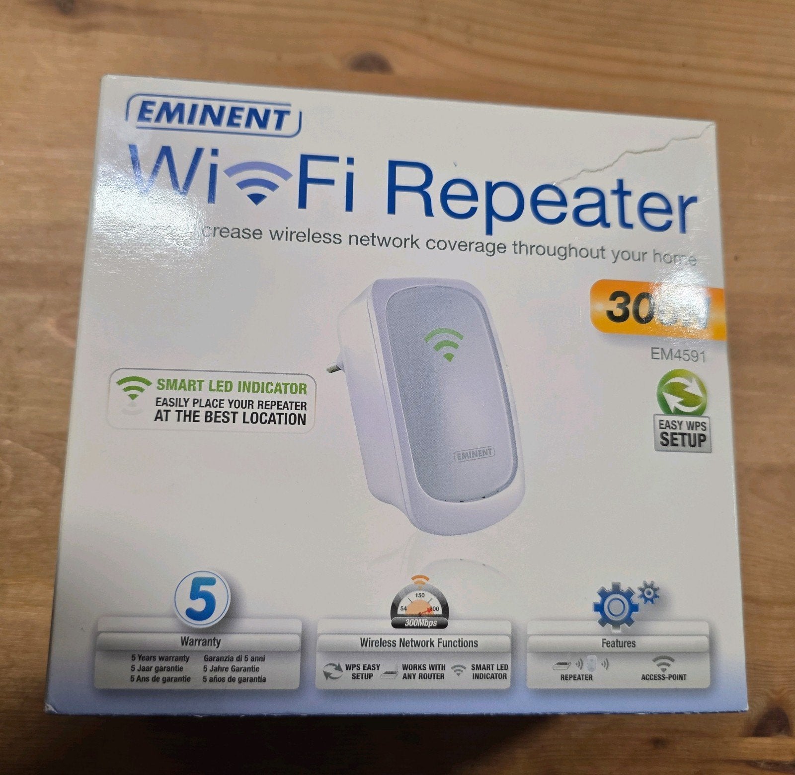 Eminent Wi-Fi Repeater 300Mbps EM4591 wifi versterker, Ophalen of Verzenden, Nieuw, Eminent