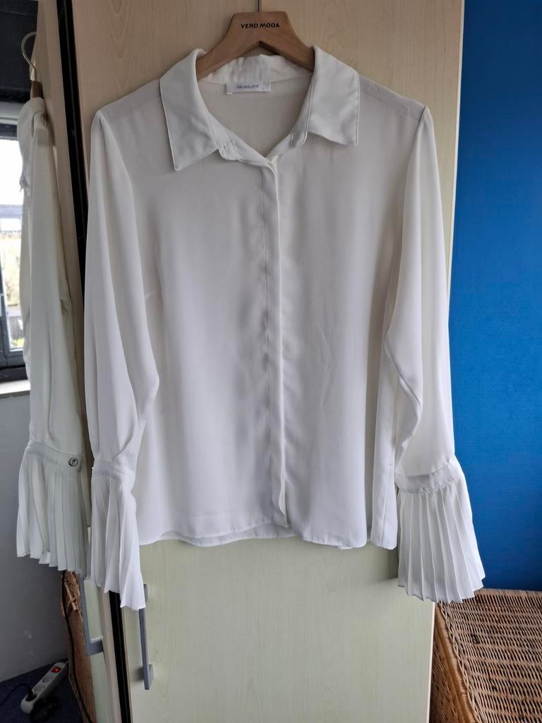 Mrs Goldie transparante offwhite blouse met aparte mouwen L, Mrs Goldie, Ophalen of Verzenden, Maat 42/44 (L), Wit