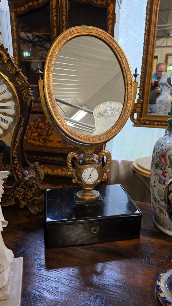 Zeer unieke originele kapspiegel klok, Antiek en Kunst, Antiek | Klokken, Ophalen